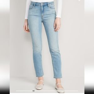 Old Navy Womens Plus High Waisted Wow Straight Leg Jeans, Size 18, New